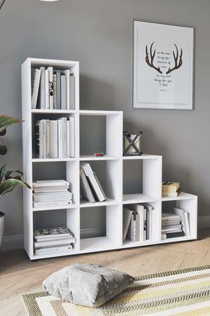 Bofigo Merdiven Kitaplık Basamaklı Kitaplık Beyaz