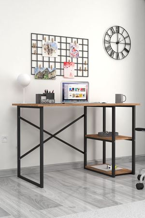  Bofigo 60x120 cm 2 Raflı Çalışma Masası Bilgisayar Masası Ofis Ders Yemek Masası Kafka Çam