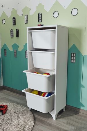 12-04-01 4 Baskets Multifunctional Dora Cabinet WHITE