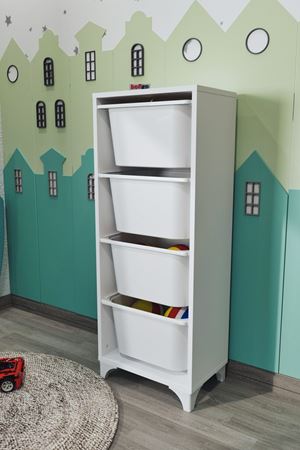 12-04-01 4 Baskets Multifunctional Dora Cabinet WHITE