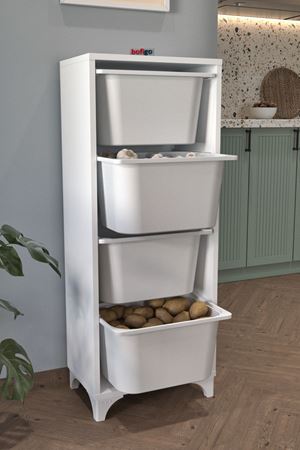 12-04-01 4 Baskets Multifunctional Dora Cabinet WHITE