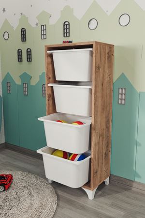 12-04-02 4 Baskets Multifunctional Dora Cabinet PINE