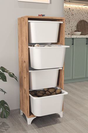 12-04-02 4 Baskets Multifunctional Dora Cabinet PINE