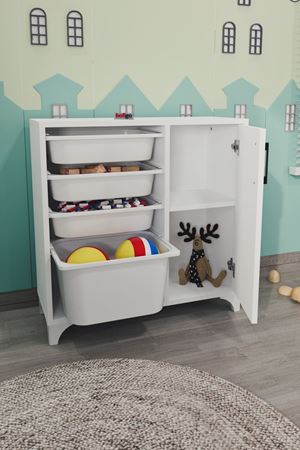 12-24-01 4 Baskets Multifunctional Kayra Cabinet WHITE