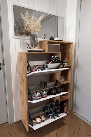 18-04-21 Lego Shoerack PINE/WHITE