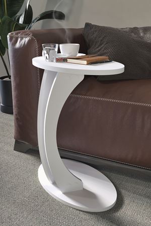 Bofigo Elips Sehpa C Sehpa Yan Sehpa Koltuk Sehpası Beyaz