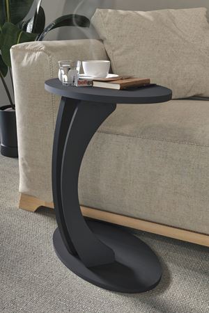 Bofigo Elips Sehpa C Sehpa Yan Sehpa Koltuk Sehpası Antrasit