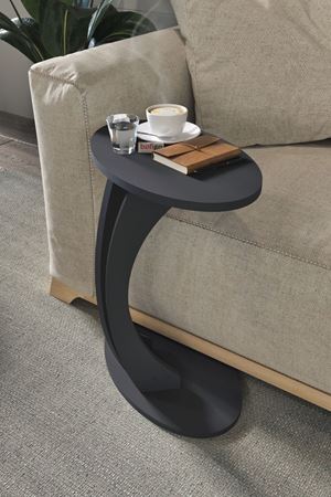 Bofigo Elips Sehpa C Sehpa Yan Sehpa Koltuk Sehpası Antrasit