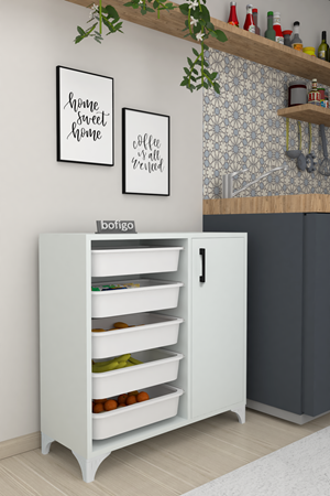 12-02-01 5 Baskets Multifunctional Kayra Cabinet WHITE