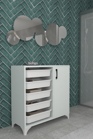 12-02-01 5 Baskets Multifunctional Kayra Cabinet WHITE