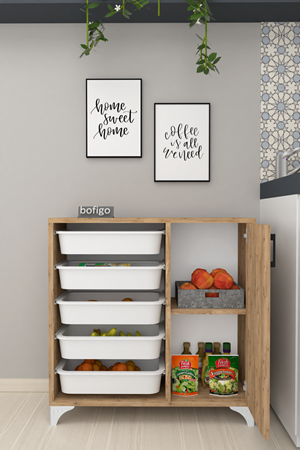 12-02-02 5 Baskets Multifunctional Kayra Cabinet PINE