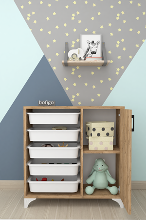 12-02-02 5 Baskets Multifunctional Kayra Cabinet PINE