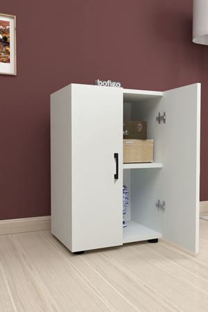 12-52-01 Folder Cabinet With 2 Shelves WHITE