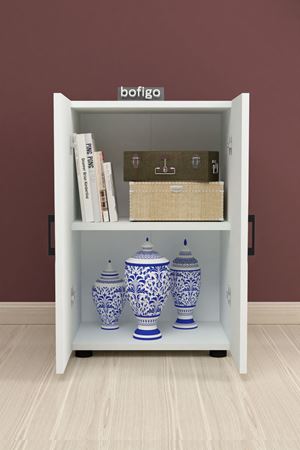 12-52-01 Folder Cabinet With 2 Shelves WHITE