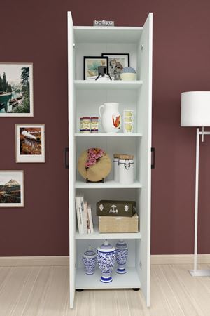 12-55-01 Folder Cabinet With 5 Shelves WHITE