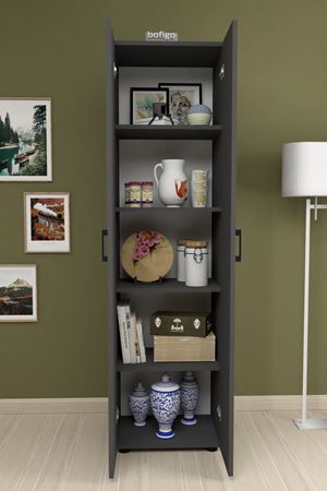 12-55-08 Folder Cabinet With 5 Shelves ANTHRACITE
