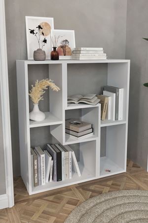 Bofigo Çok Amaçlı Fonksiyonel TV Ünitesi Raflı TV Sehpası Televizyon Sehpası Konsol Beyaz