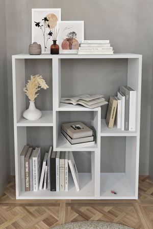 Bofigo Çok Amaçlı Fonksiyonel TV Ünitesi Raflı TV Sehpası Televizyon Sehpası Konsol Beyaz