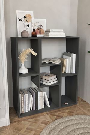 Bofigo Çok Amaçlı Fonksiyonel TV Ünitesi Raflı TV Sehpası Televizyon Sehpası Konsol Antrasit