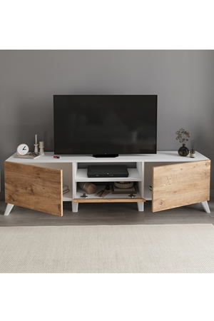 Bofigo TV Ünitesi 160 Cm TV Sehpası Düşer Kapaklı Tv Ünitesi Televizyon Sehpası Beyaz-Çam