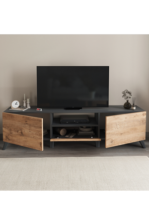Bofigo TV Ünitesi 160 Cm TV Sehpası Düşer Kapaklı Tv Ünitesi Televizyon Sehpası Antrasit-Çam