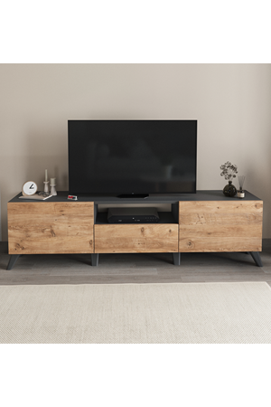 Bofigo TV Ünitesi 160 Cm TV Sehpası Düşer Kapaklı Tv Ünitesi Televizyon Sehpası Antrasit-Çam