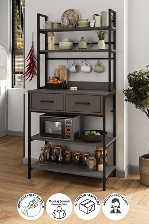 28-02-08 Vietnam Kitchen Stand With 2 Drawers ANTHRACITE