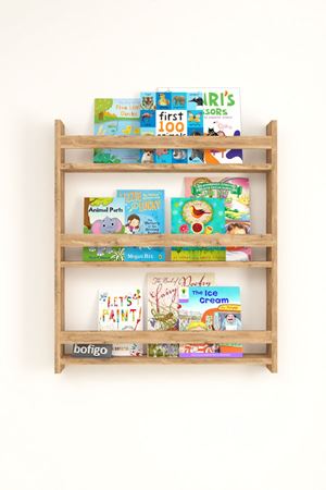  Bofigo 3 Raflı 79 x 74 Cm Montessori Kitaplık Eğitici Çocuk Kitaplığı Çam