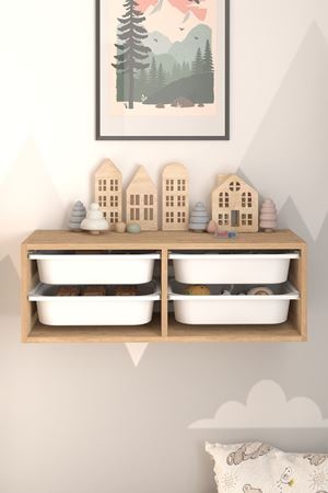 12-13-14 4 Basket Multifunctional Ayca Cabinet SAPPHIRE OAK