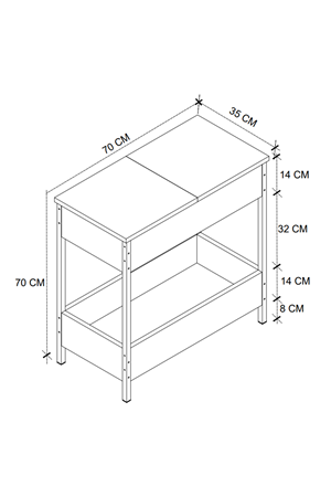 Bofigo Yan Sehpa Koltuk Yanı Sehpa Koltuk Sehpası Orta Sehpa Beyaz 
