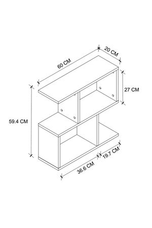 Bofigo Yan Sehpa Kitaplıklı Yan Sehpa Raflı Sehpa Beyaz