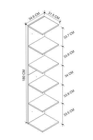 15-07-08 Wall Mounted Bookcase ANTHRACITE