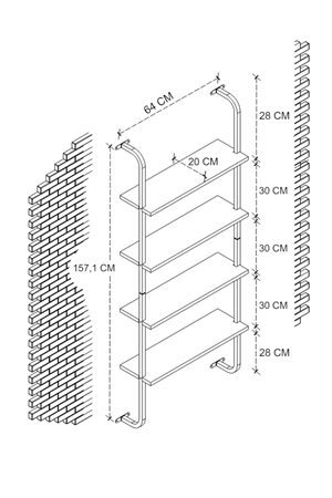Bofigo 4 Raflı Duvara Monte Kitaplık Dekoratif Kitaplık Beyaz
