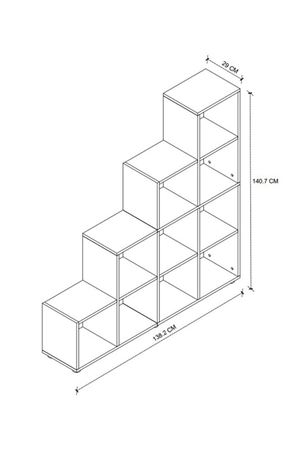 Bofigo Merdiven Kitaplık Basamaklı Kitaplık Çam
