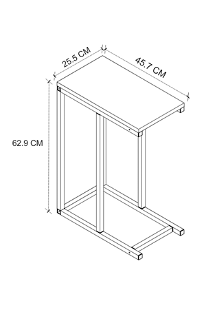 Bofigo 45x25 Yan Sehpa Metal Yan Sehpa Kahve Sehpası Çam