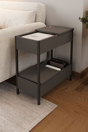 Bofigo Yan Sehpa Koltuk Yanı Sehpa Koltuk Sehpası Orta Sehpa Antrasit