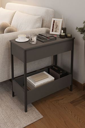 Bofigo Yan Sehpa Koltuk Yanı Sehpa Koltuk Sehpası Orta Sehpa Antrasit