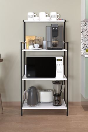 28-01-01 Indonesia Kitchen Stand With 3 Shelves WHITE