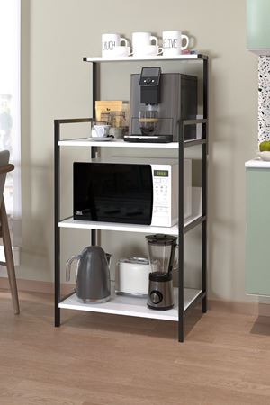 28-01-01 Indonesia Kitchen Stand With 3 Shelves WHITE