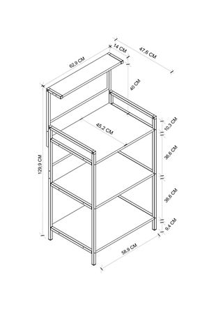 28-01-01 Indonesia Kitchen Stand With 3 Shelves WHITE