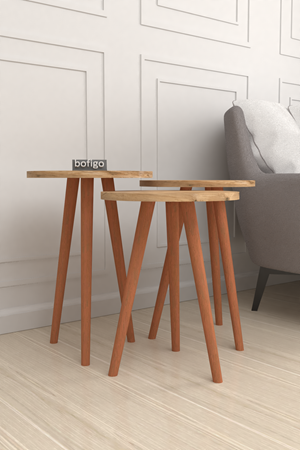 Bofigo Zigon Sehpa Ahşap Ayaklı Zigon Çam