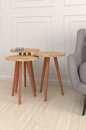 Bofigo Zigon Sehpa Ahşap Ayaklı Zigon Çam