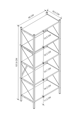 Bofigo 2 Raflı Çalışma Masası Bilgisayar Masası Ofis Ders Masası Kafka + 5 Raflı Kitaplık Metal Kitaplık Agora Beyaz