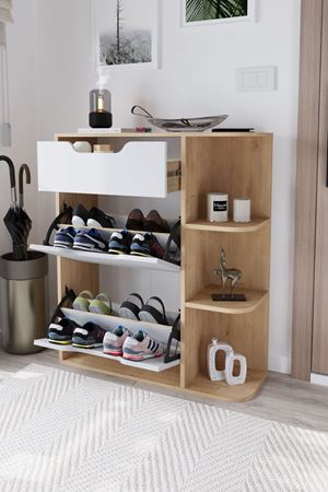 18-35-41 Smyrna Shoerack SAPPHIRE OAK/WHITE