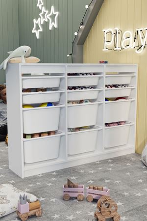 12-11-01 12 Baskets Multifunctional Lara Cabinet WHITE 