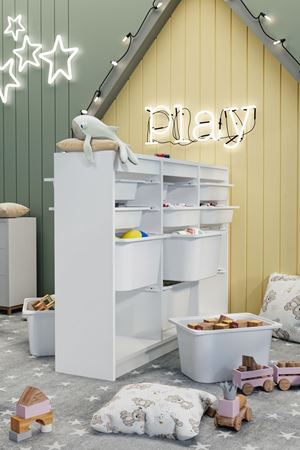 12-11-01 12 Baskets Multifunctional Lara Cabinet WHITE 