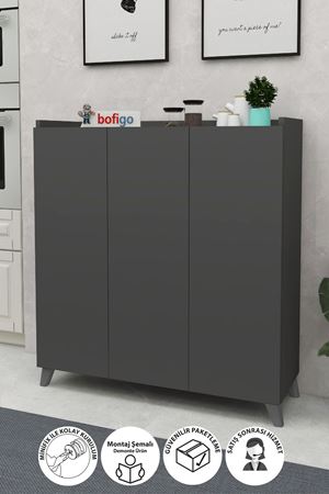 12-30-08 Kumsal Cabinet With 3 Doors ANTHRACITE