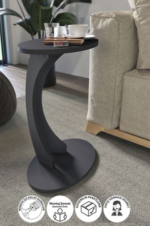 Bofigo Elips Sehpa C Sehpa Yan Sehpa Koltuk Sehpası Antrasit