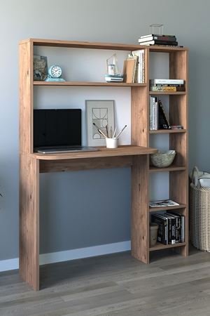 20-07-02 Chipboard Study Desk With Bookcase PINE