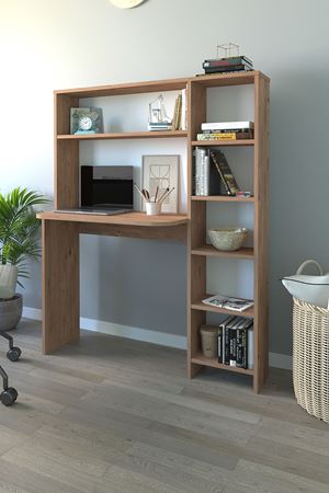 20-07-02 Chipboard Study Desk With Bookcase PINE
